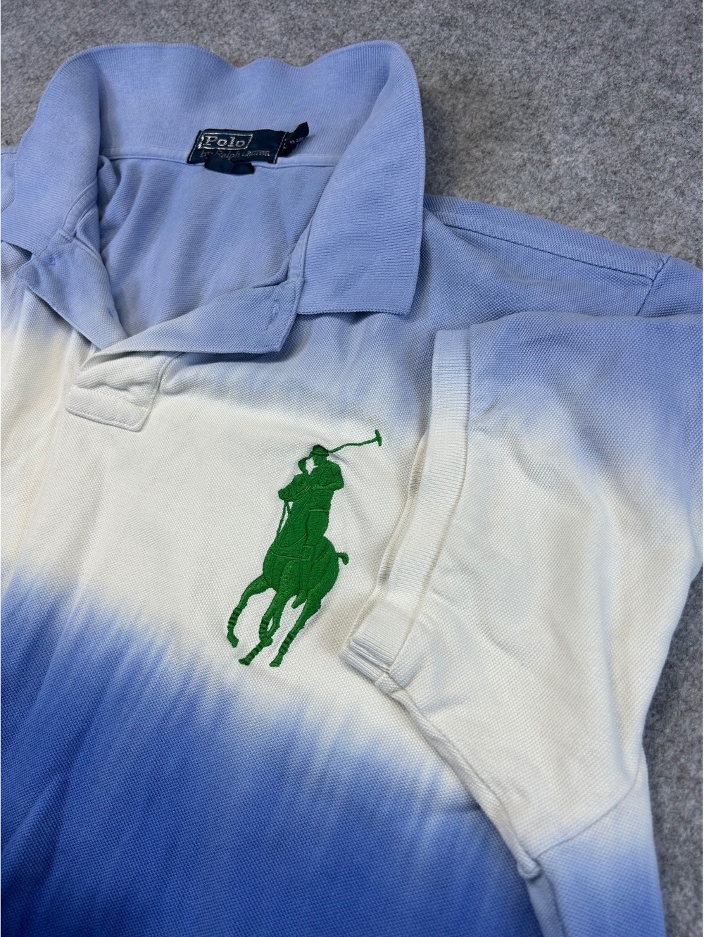 Vintage Polo by Ralph Lauren Men XXL Big Pony Ombre Color Block Logo Golf Money
